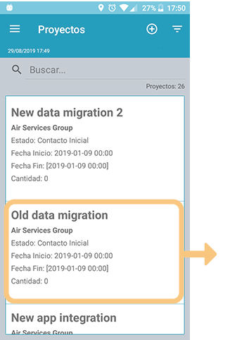 Lista de proyectos